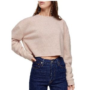 Pink TopShop Soft Crop Top Sweatshirt - size small